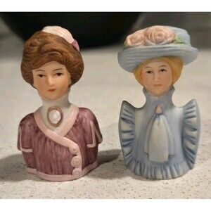 Avon 1982 Victorian Ladies Thimbles Lot of 2